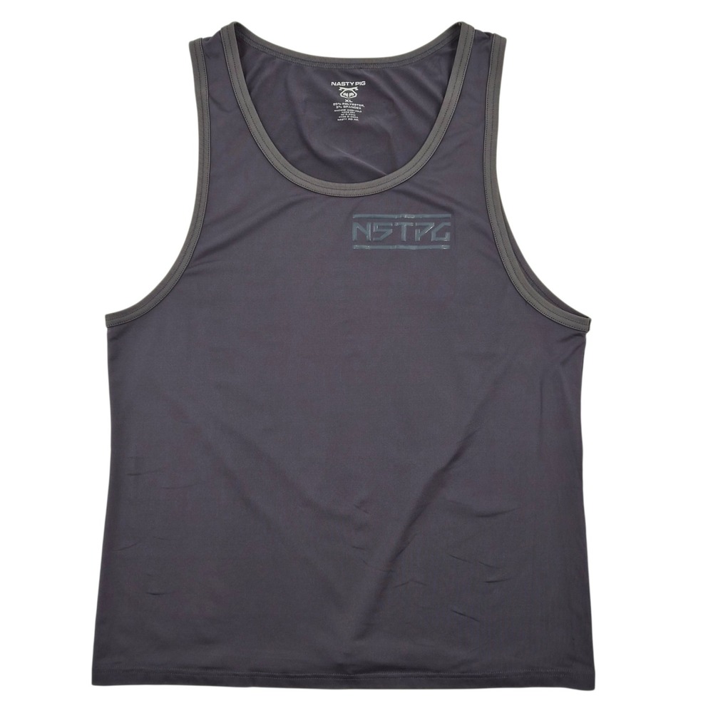 Nasty Pig Charcoal Gray Tank Top with Subtle Logo